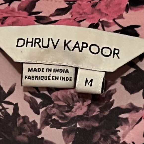 Dhruv Kapoor pink floral button up blouse size medium feminine romantic workwear - Picture 7 of 9